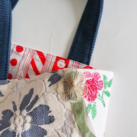 "upcycle" vintage embroidery bag