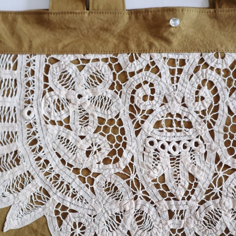 vintage lace bucket bag (mustard)