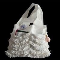 shirring pocket cotton bag (off white)