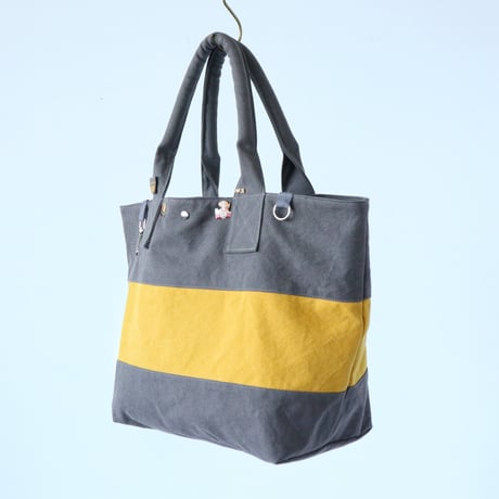 bicolor tote bag (gray & yellow)