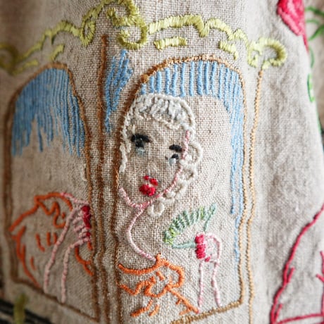 vintage embroidery bucket bag