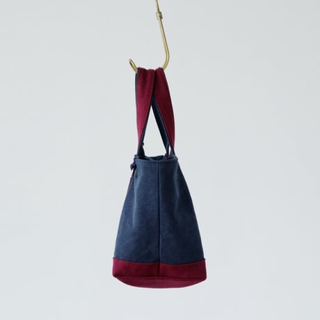 canvas tote bag (navy & bordeaux)