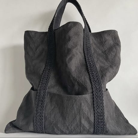 french linen herringbone bag