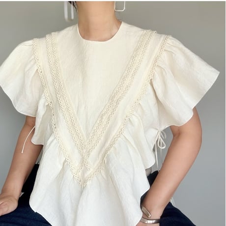 European linen scarf collar (white race) "c"