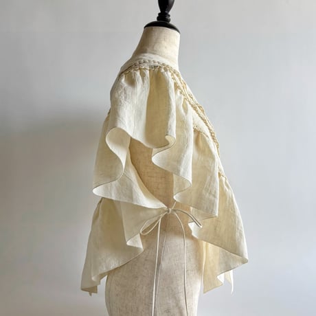 European linen scarf collar (white race) "c"