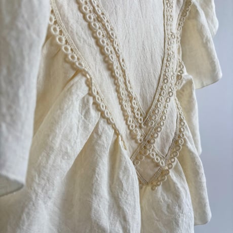 European linen scarf collar (white race) "c"