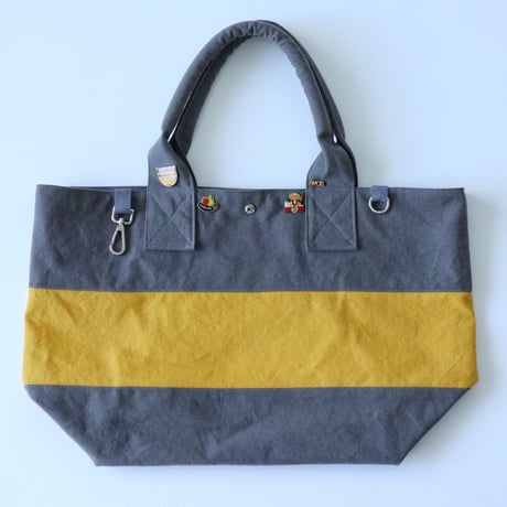bicolor tote bag (gray & yellow)