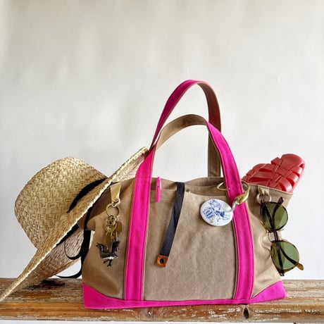 canvas tote bag (mushroom & pink)