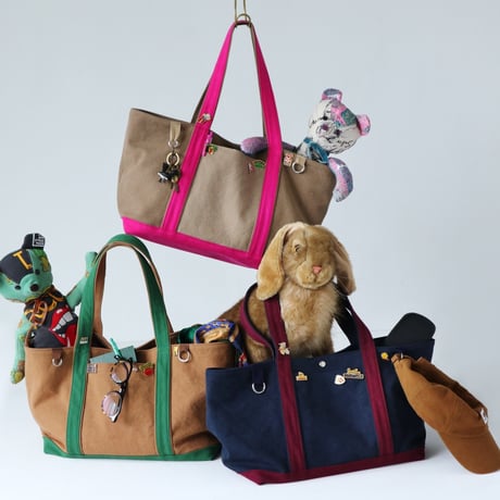 canvas tote bag (navy & bordeaux)