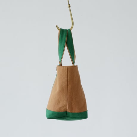 canvas tote bag (brick color  & green)