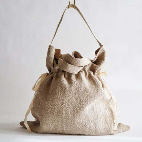 itarian linen drawstring 2way bag (doily)