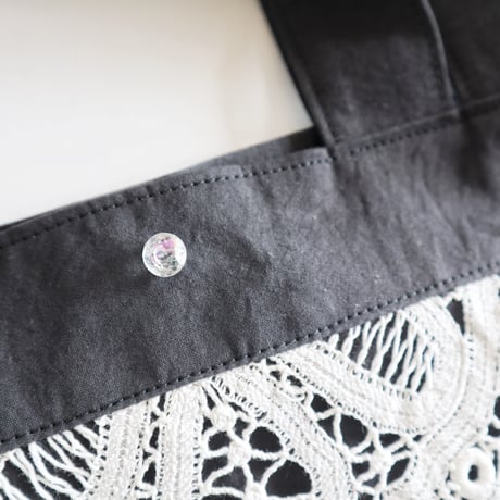 vintage lace bucket bag (charcoal)