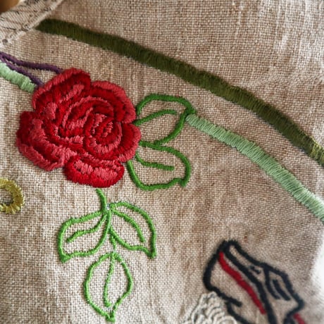 vintage embroidery bucket bag