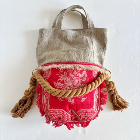 ”upcycle" bicolor 2way bag (doily)