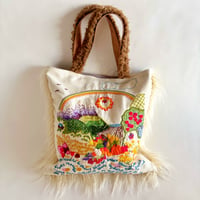 "upcycle" vintage embroidery bag (ecru)
