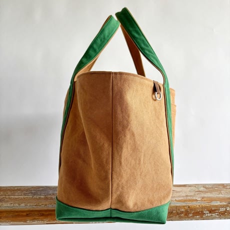 canvas tote bag (brick color  & green)