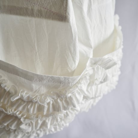 shirring pocket cotton bag (off white)