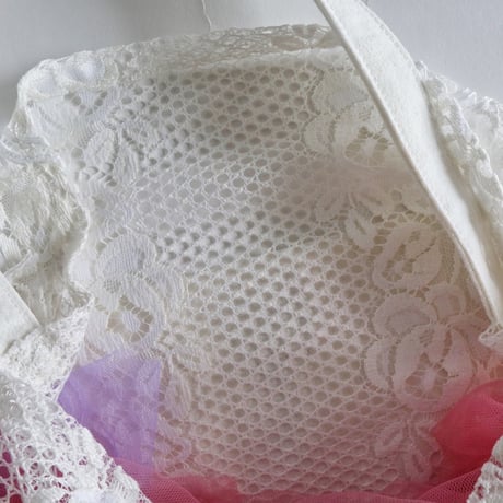 "upcycle" vintage embroidery lace bag  (man)