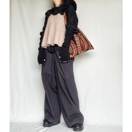 "upcycle"  vintage skirt  drawstring bag