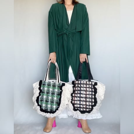 italian tweed gather bag