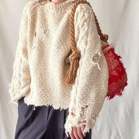 ”upcycle" bicolor 2way bag (doily)