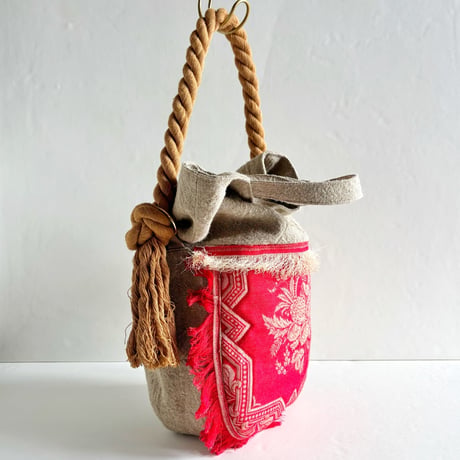 ”upcycle" bicolor 2way bag (doily)