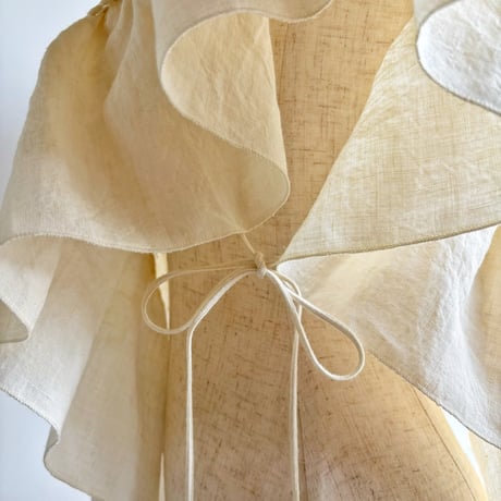 European linen scarf collar (white race) "c"
