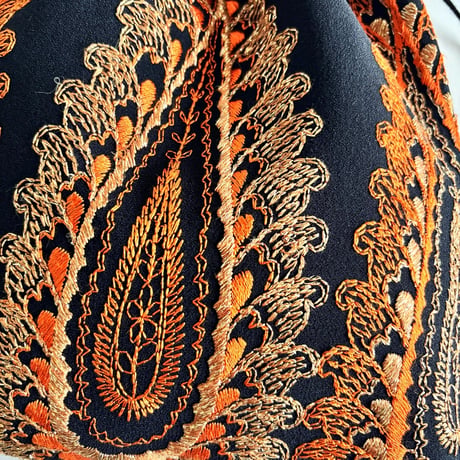 "upcycle"  vintage skirt  drawstring bag