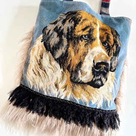 "upcycle" vintage  bag  (dog)