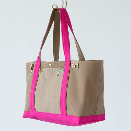 canvas tote bag (mushroom & pink)