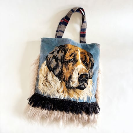 "upcycle" vintage  bag  (dog)