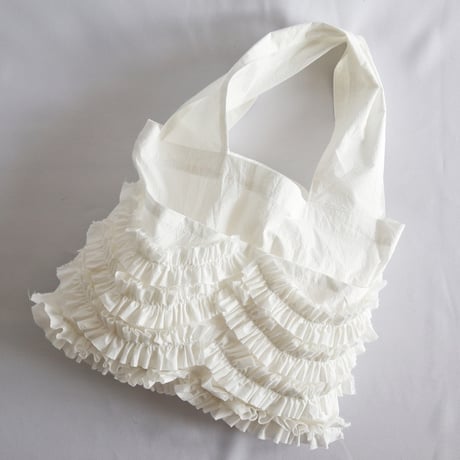 shirring pocket cotton bag (off white)