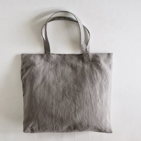 linen tote bag & linen drawstring  shoulder bag  (gray)