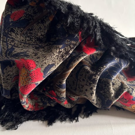 vintage fabric gather bag  "A"