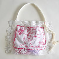 "upcycle" vintage embroidery lace bag  (woman)