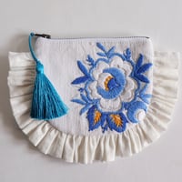vintage embroidery pouch "f"