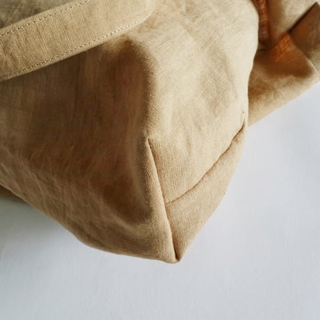 linen tote bag & linen drawstring  shoulder bag ( beige)