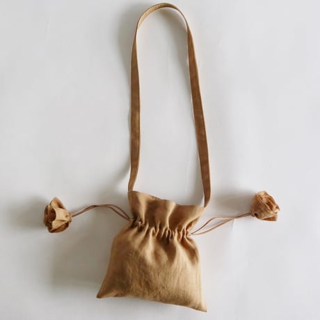 linen tote bag & linen drawstring  shoulder bag ( beige)