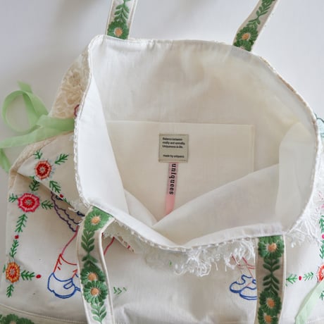 "upcycle" vintage embroidery bag "a"