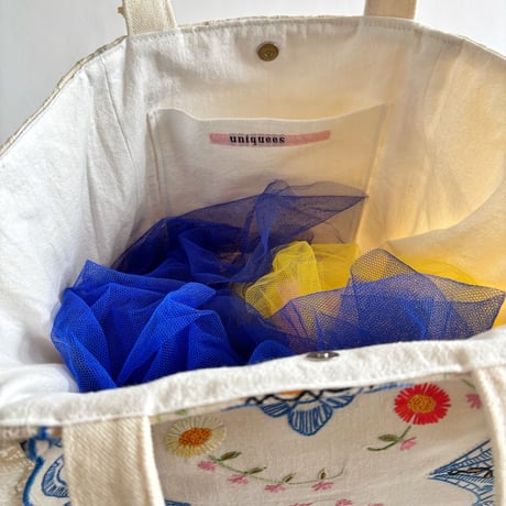 flower embroidery gather bag  ”A"