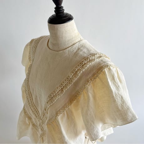 European linen scarf collar (white race) "c"