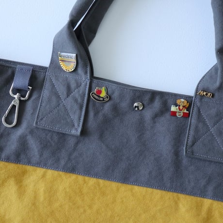 bicolor tote bag (gray & yellow)