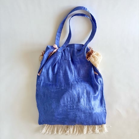 "upcycle" vintage lace  bag  (cornflower blue)