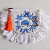vintage embroidery pouch "g"