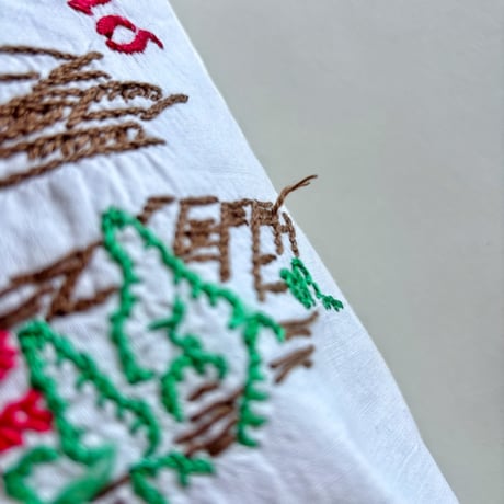 "upcycle" vintage embroidery bag (brown)