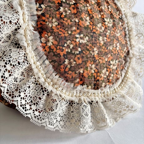 vintage fabric gather bag  "B"