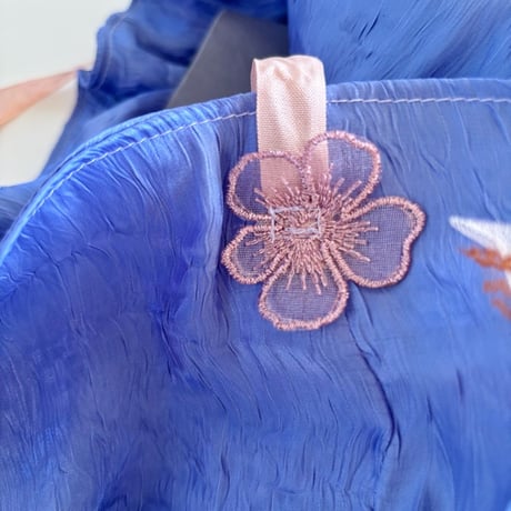 "upcycle" vintage lace  bag  (cornflower blue)
