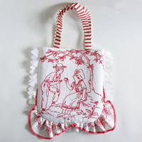 embroidery wood handle bag  (LOVE)