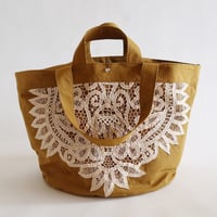 vintage lace bucket bag (mustard)