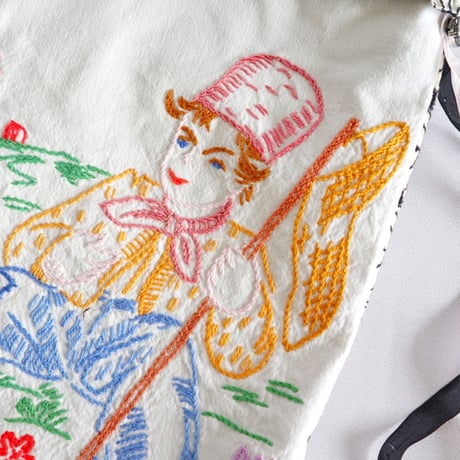 "upcycle" vintage embroidery bag